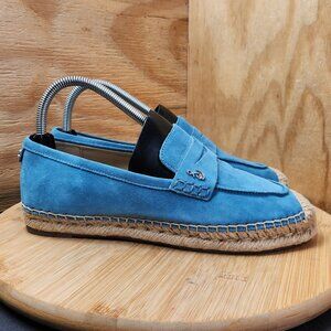Sam Edelman Kai Womens Blue Suede Espadrille Flat Loafers Size 8